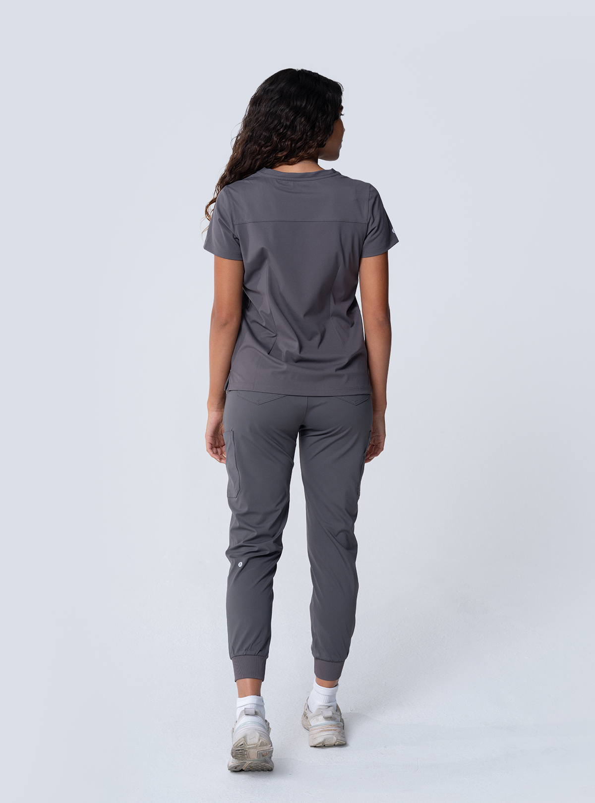 ALTA Jana Jogger Scrub Pant in Grey - full back view
