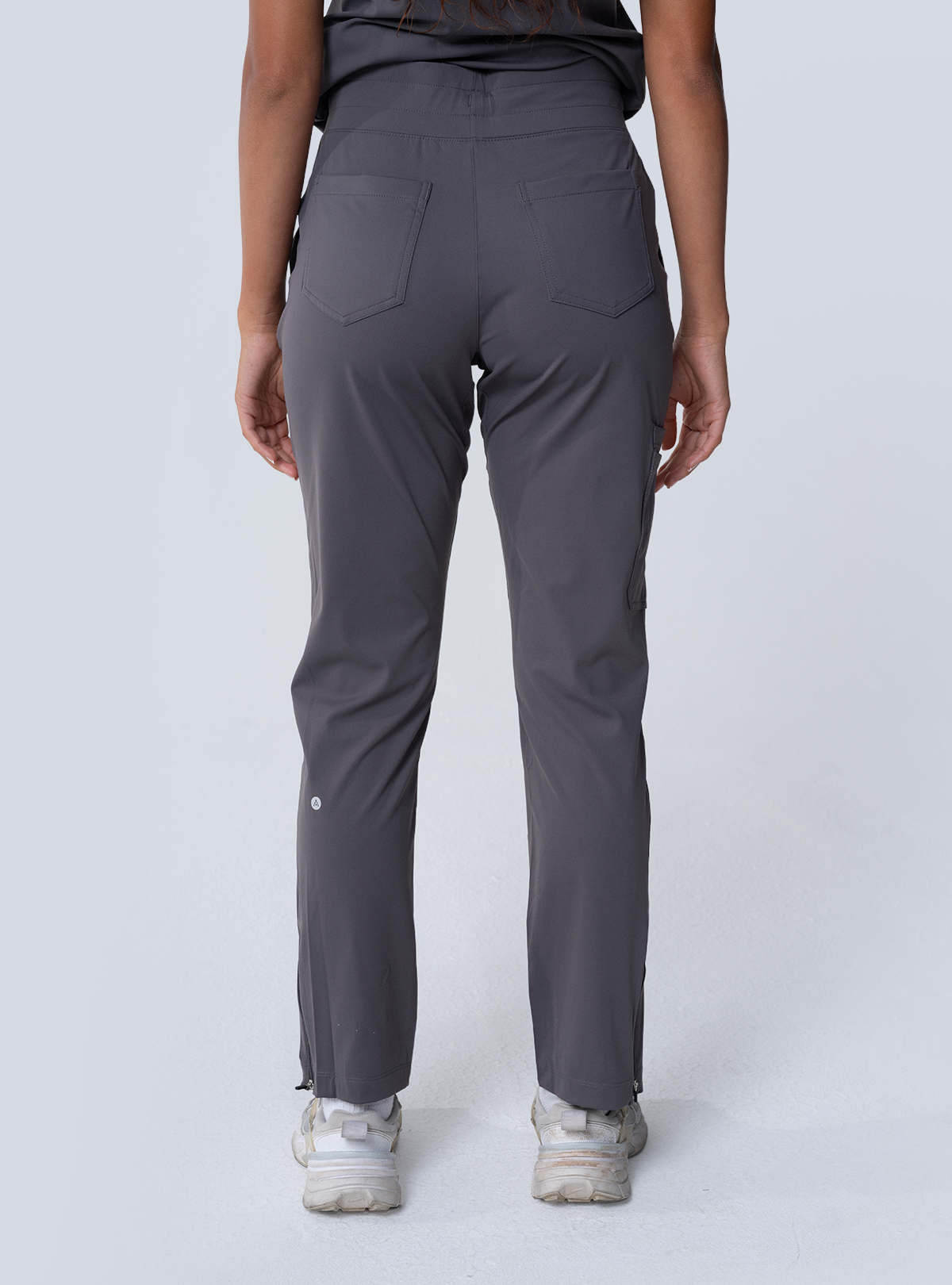ALTA Macee Straight Leg Scrub Pant in Grey - back view