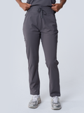 ALTA Macee Straight Leg Scrub Pant in Grey - front view