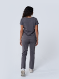 ALTA Macee Straight Leg Scrub Pant in Grey - full back view