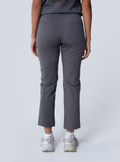 ALTA Maggie Tapered Crop Scrub Pant in Grey - back view