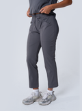 ALTA Maggie Tapered Crop Scrub Pant in Grey - side view