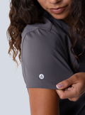 ALTA Taunya Two-Pocket Scrub Top in Grey - detail