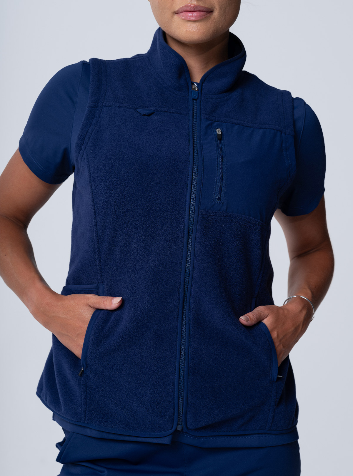 Amy Performance Scrub Vest - Navy - Detail 2