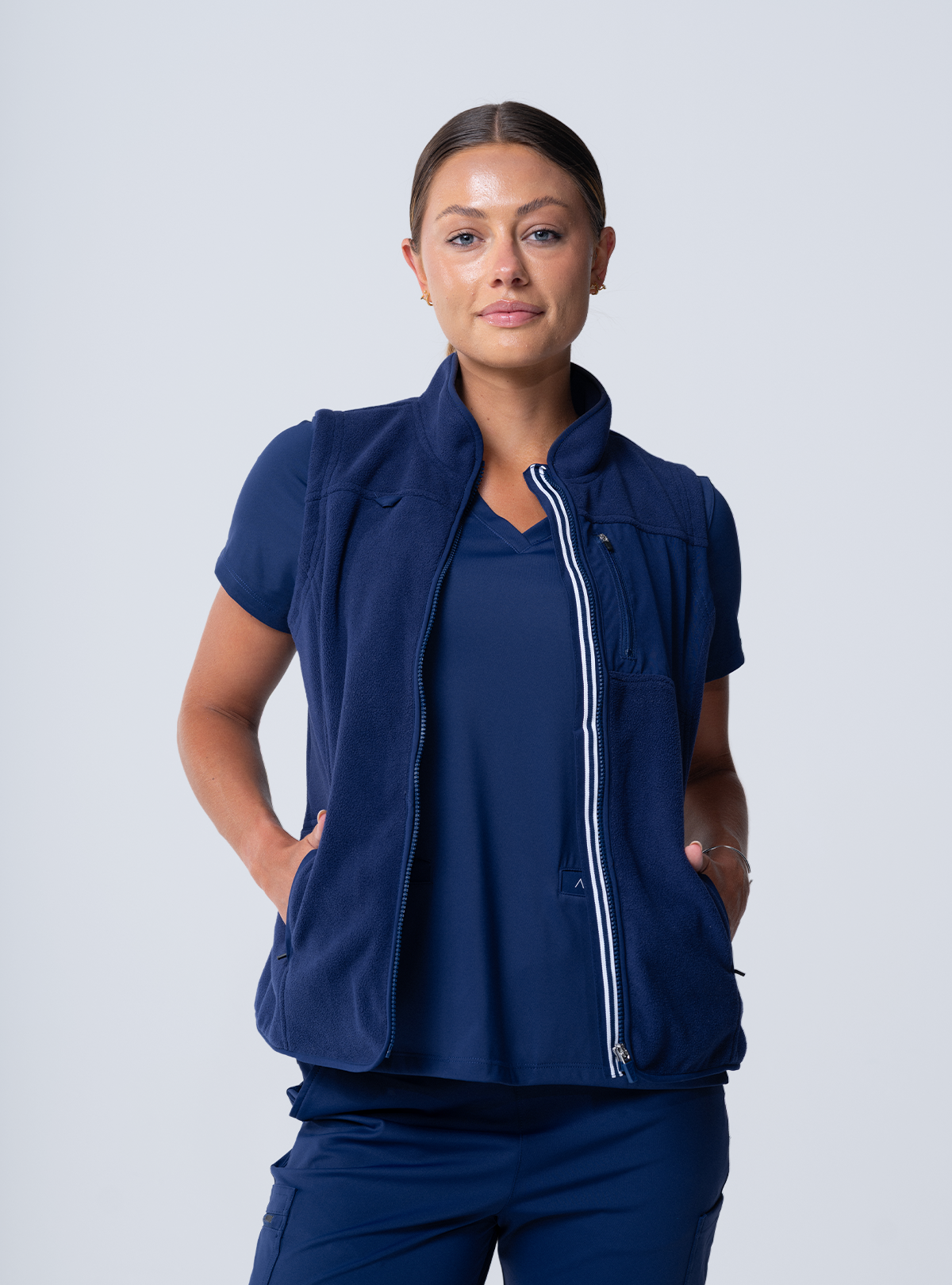Amy Performance Scrub Vest - Navy - Front