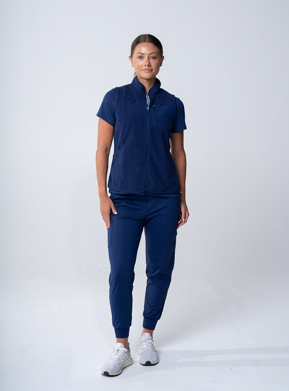 Amy Performance Scrub Vest - Navy - Full Front
