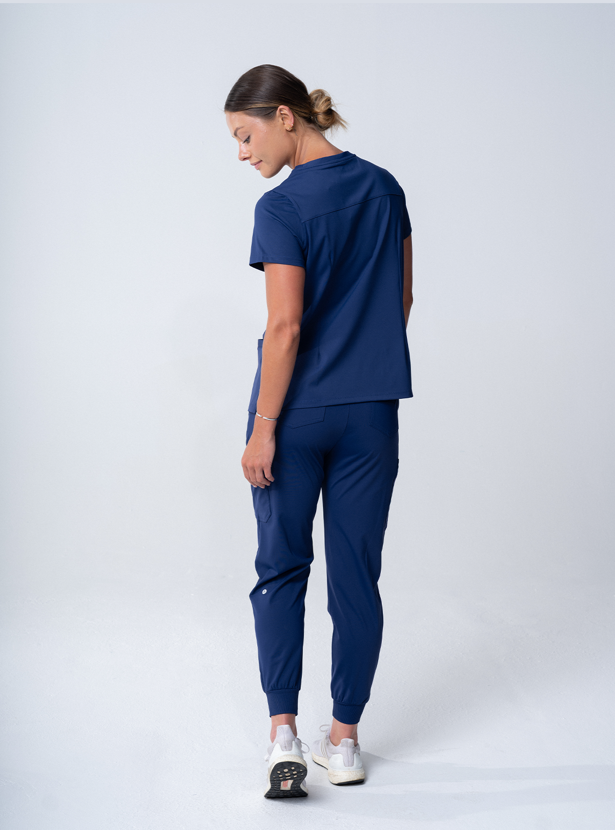 ALTA Jana Jogger Scrub Pant in Navy - full back view