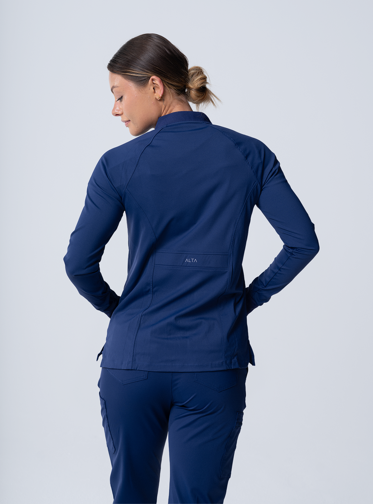 Kelly Performance Scrub Jacket - Navy - Back