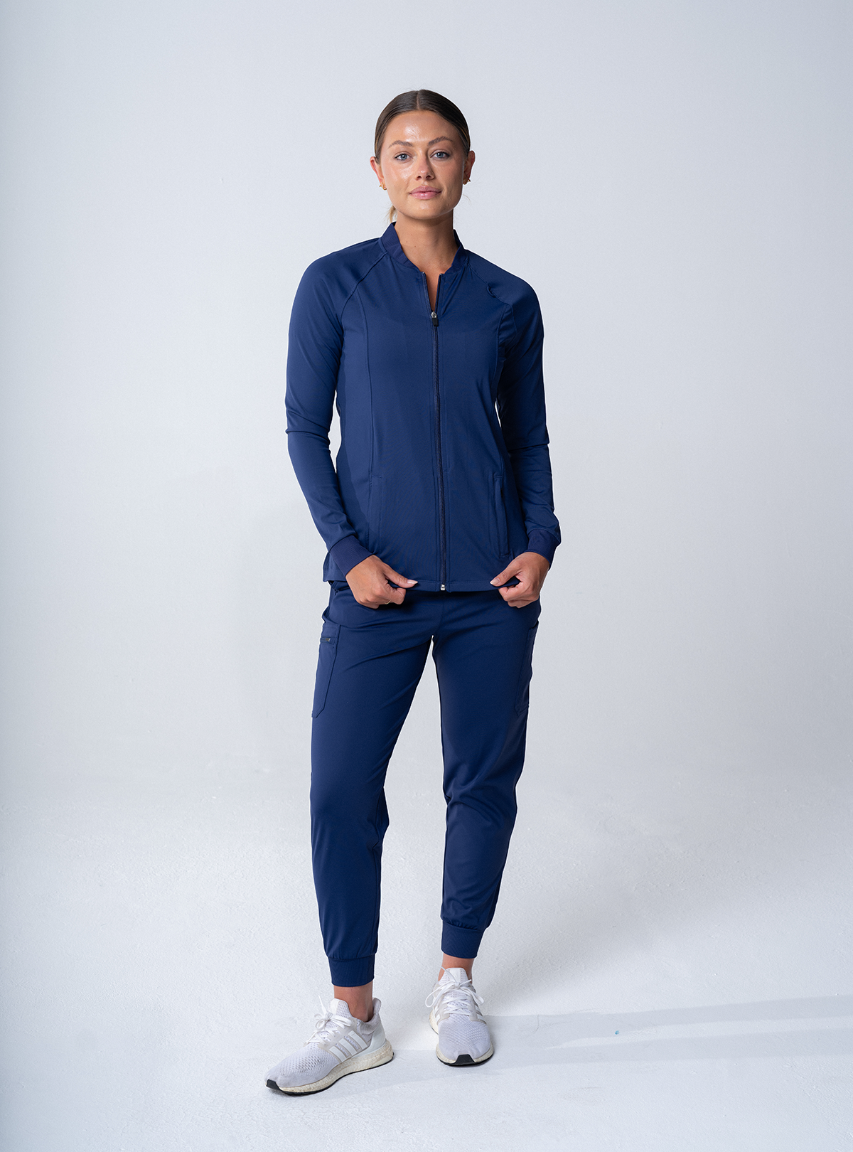 Kelly Performance Scrub Jacket - Navy - Full Front