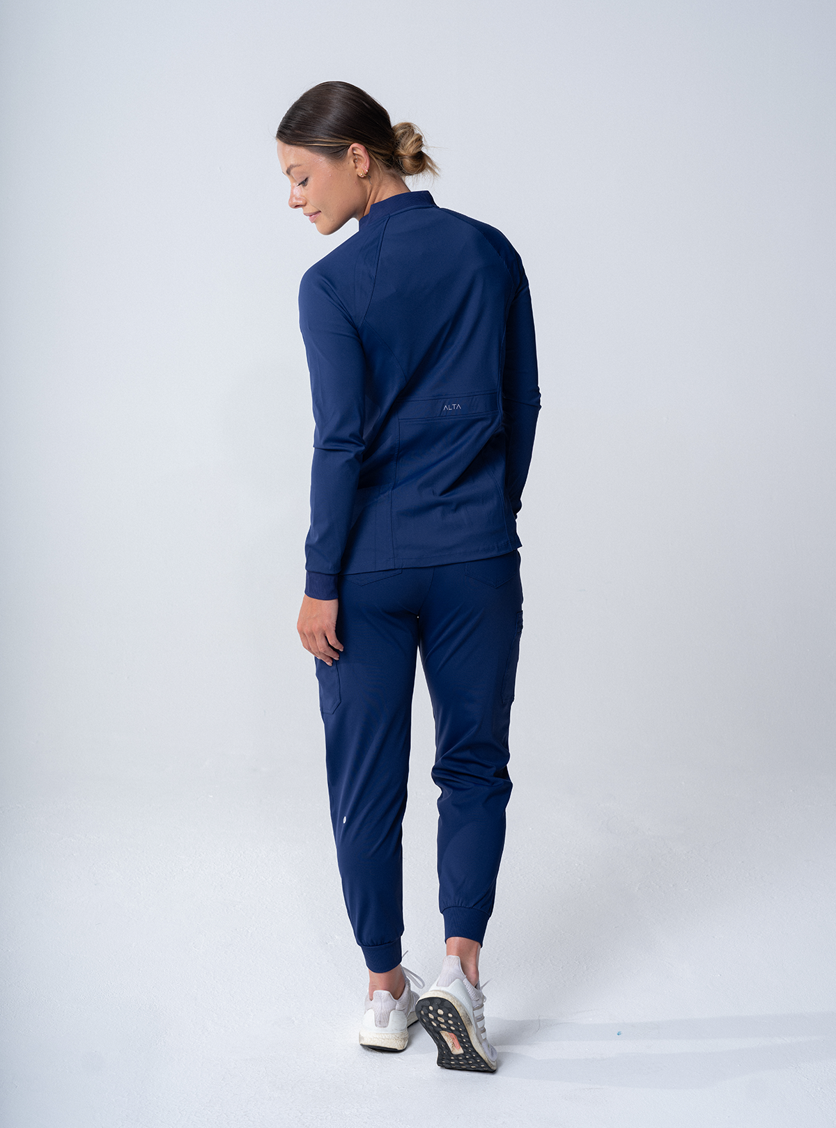 Kelly Performance Scrub Jacket - Navy - Full Back