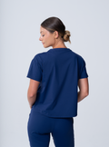 Kenzie Two-Pocket Scrub Top - Navy - Back