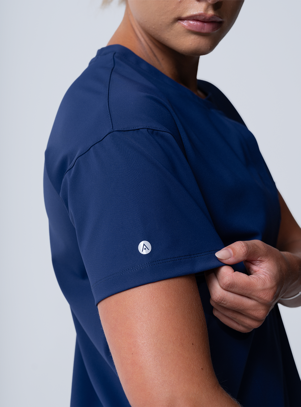 Kenzie Two-Pocket Scrub Top - Navy - Detail 3
