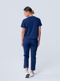 Kenzie Two-Pocket Scrub Top - Navy - Full Back
