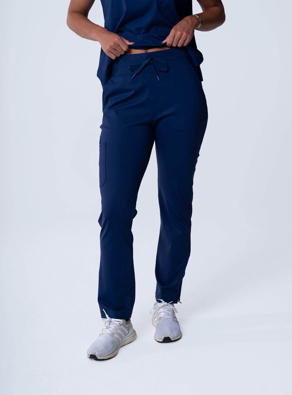 Macee Straight Leg Scrub Pant - Navy - Front