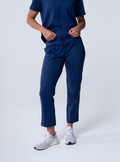 Maggie Tapered Crop Scrub Pant - Navy - Front