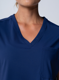 Rachel One-Pocket Scrub Top - Navy - Detail 3