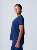 Rachel One-Pocket Scrub Top - Navy - Side