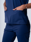 Taunya Two-Pocket Scrub Top - Navy - Detail 3