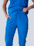 ALTA Jana Jogger Scrub Pant in Royal Blue - detail