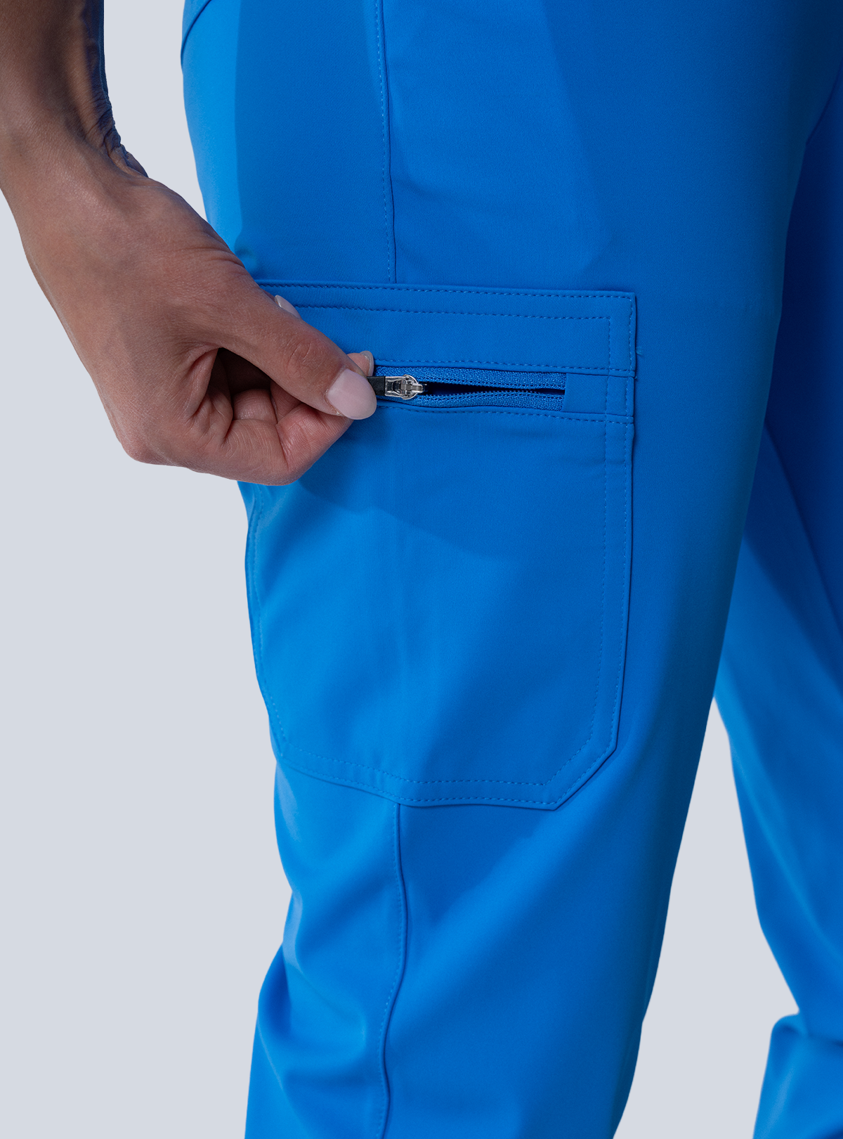 ALTA Jana Jogger Scrub Pant in Royal Blue - detail