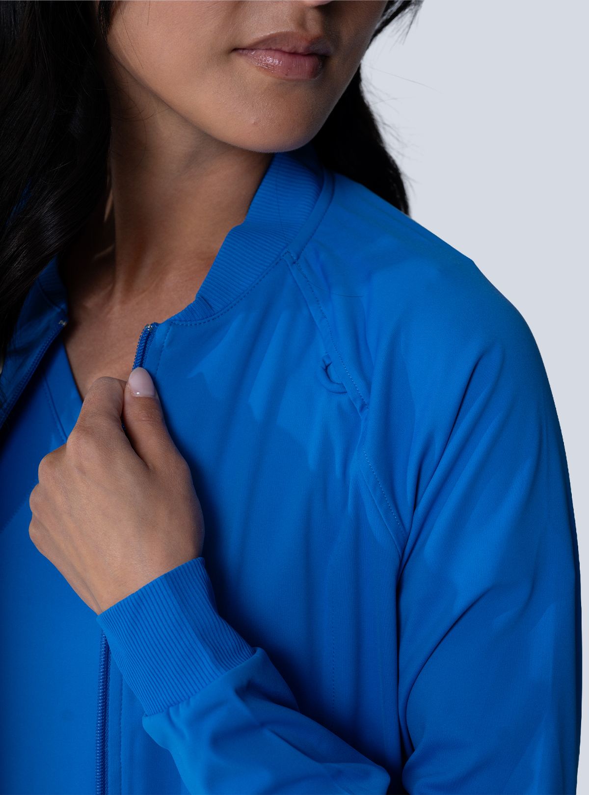 ALTA Kelly Performance Scrub Jacket in Royal Blue - detail