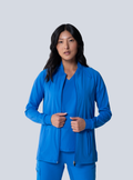 ALTA Kelly Performance Scrub Jacket in Royal Blue - front view