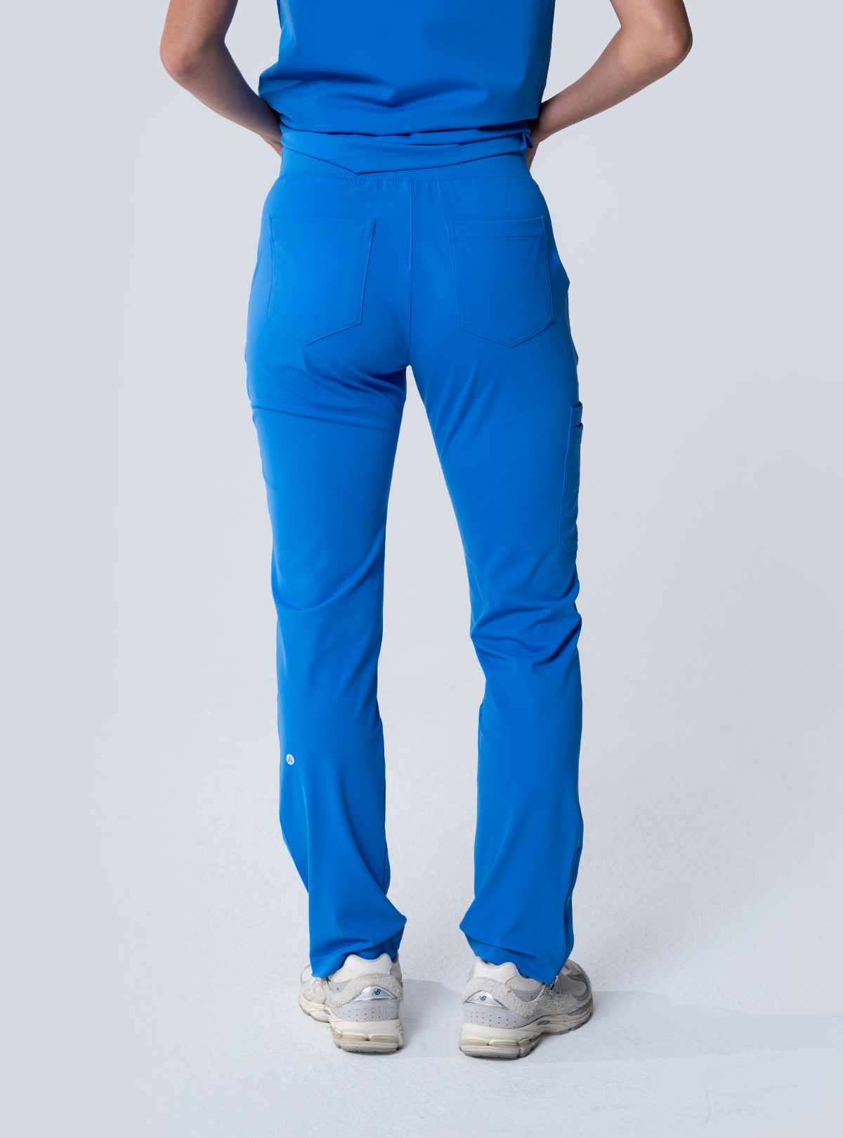 ALTA Macee Straight Leg Scrub Pant in Royal Blue - back view