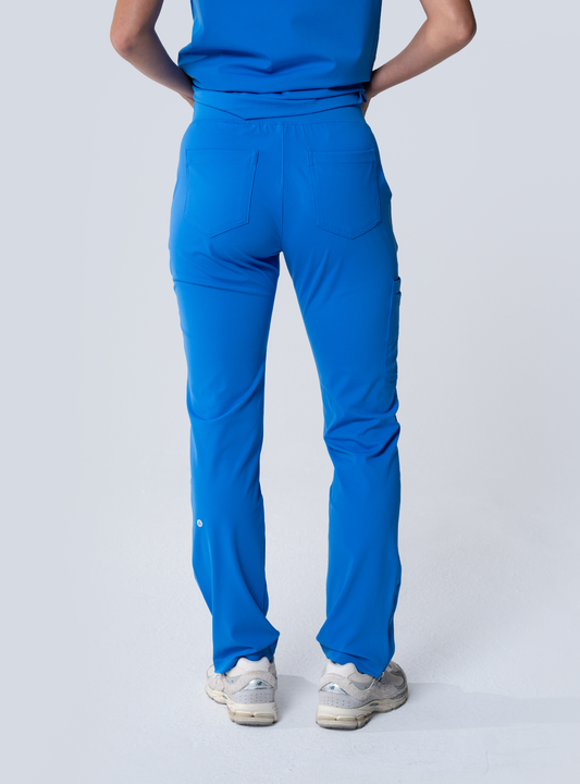 ALTA Macee Straight Leg Scrub Pant in Royal Blue - back view