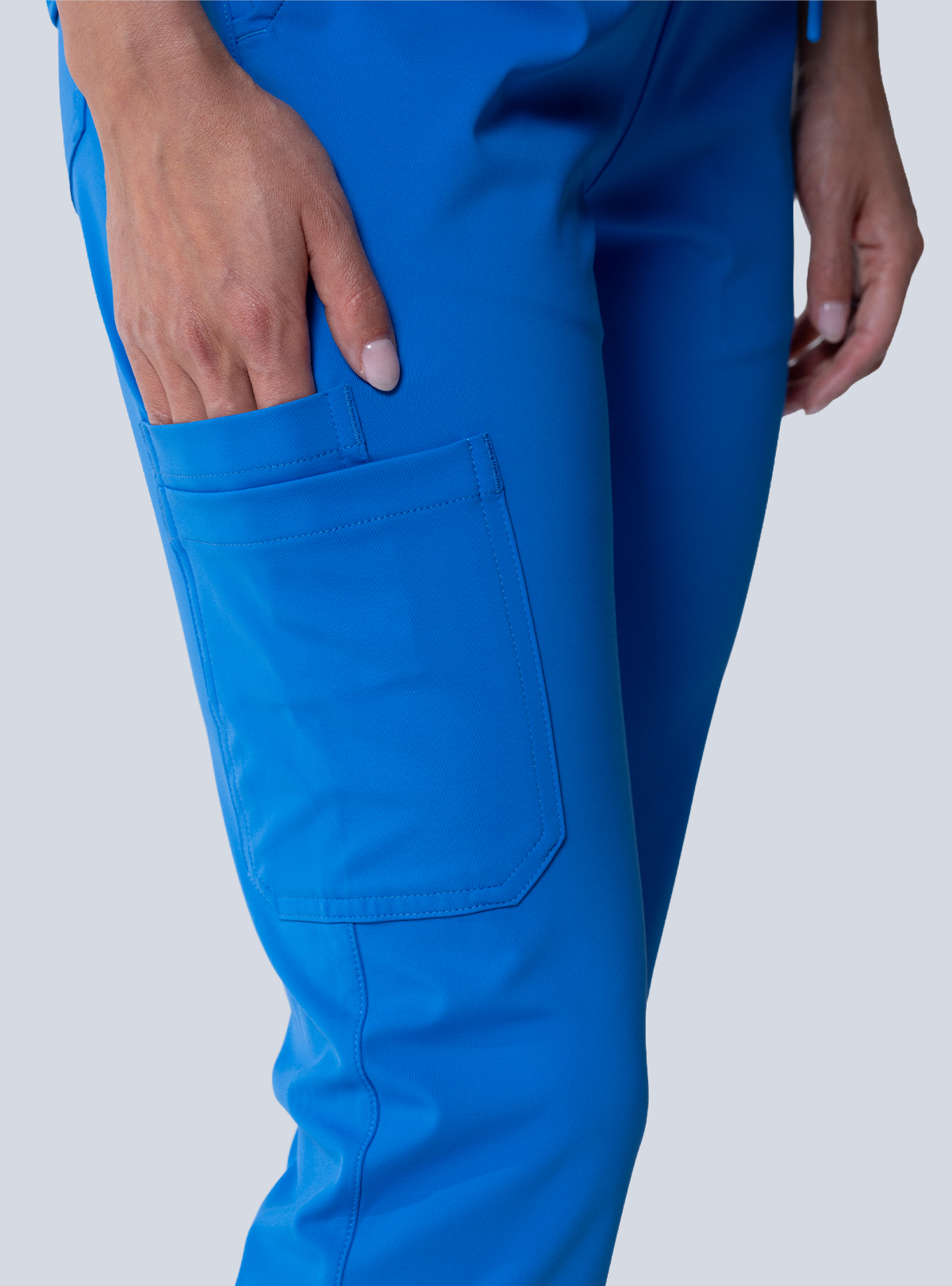 ALTA Macee Straight Leg Scrub Pant in Royal Blue - detail