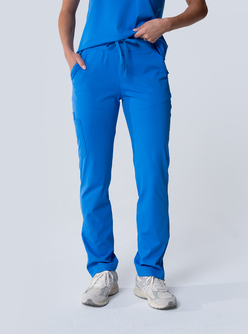 ALTA Macee Straight Leg Scrub Pant in Royal Blue - front view