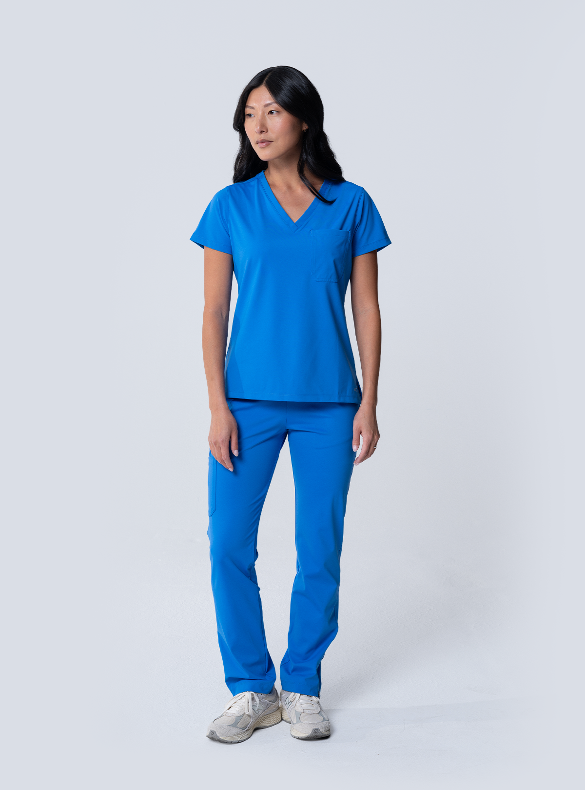 ALTA Macee Straight Leg Scrub Pant in Royal Blue - full front view
