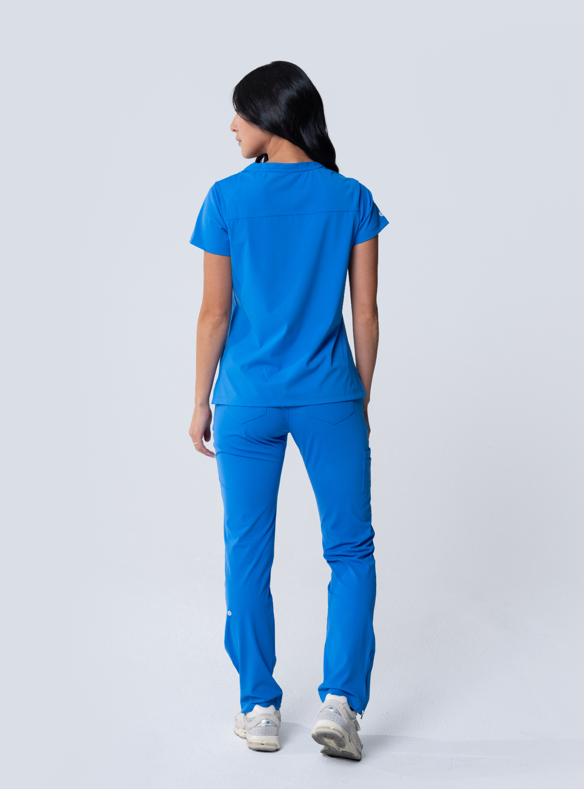 ALTA Macee Straight Leg Scrub Pant in Royal Blue - full back view