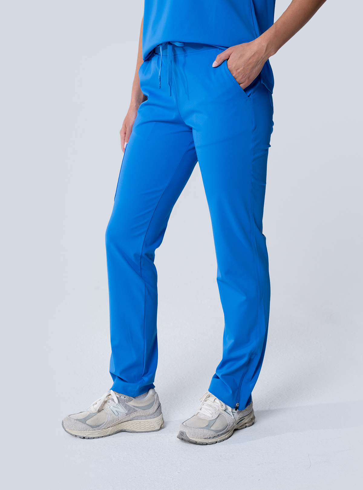ALTA Macee Straight Leg Scrub Pant in Royal Blue - side view