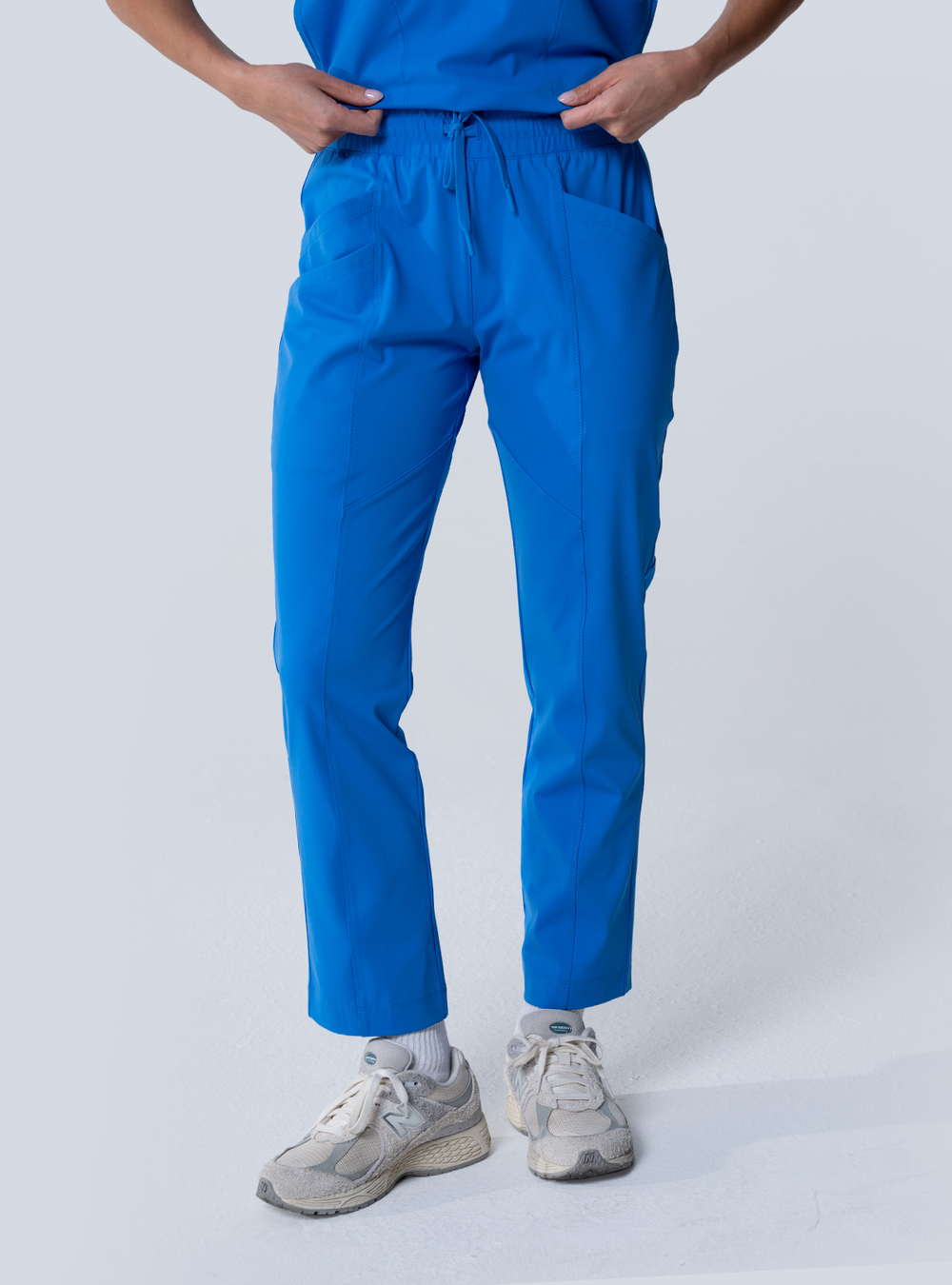 ALTA Maggie Tapered Crop Scrub Pant in Royal Blue - front view