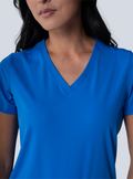 ALTA Taunya Two-Pocket Scrub Top in Royal Blue - detail