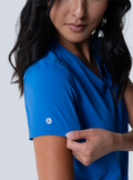 ALTA Taunya Two-Pocket Scrub Top in Royal Blue - detail
