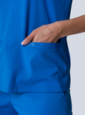 ALTA Taunya Two-Pocket Scrub Top in Royal Blue - detail