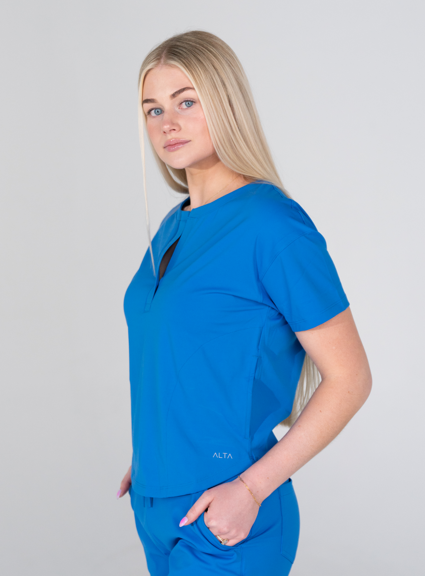 Kenzie™ Two-Pocket Scrub Top - Royal Blue