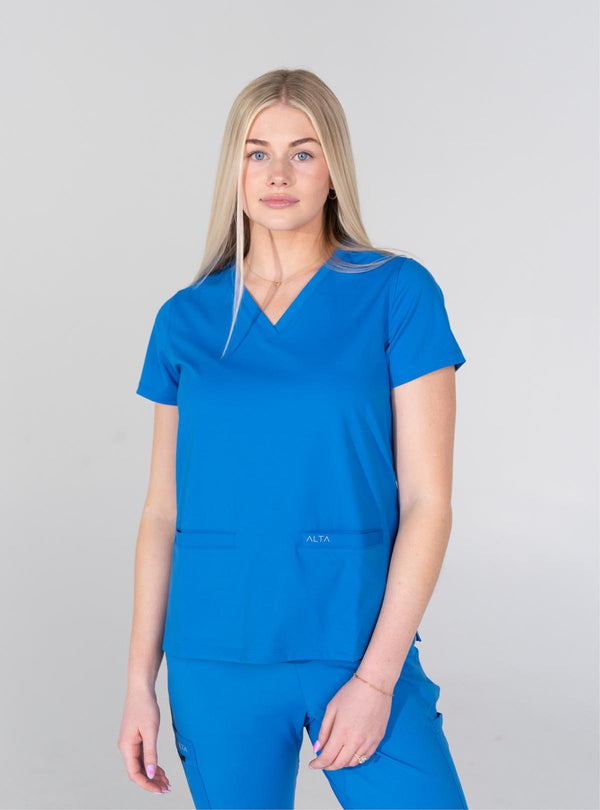 Taunya™ Two-Pocket Scrub Top - Royal Blue