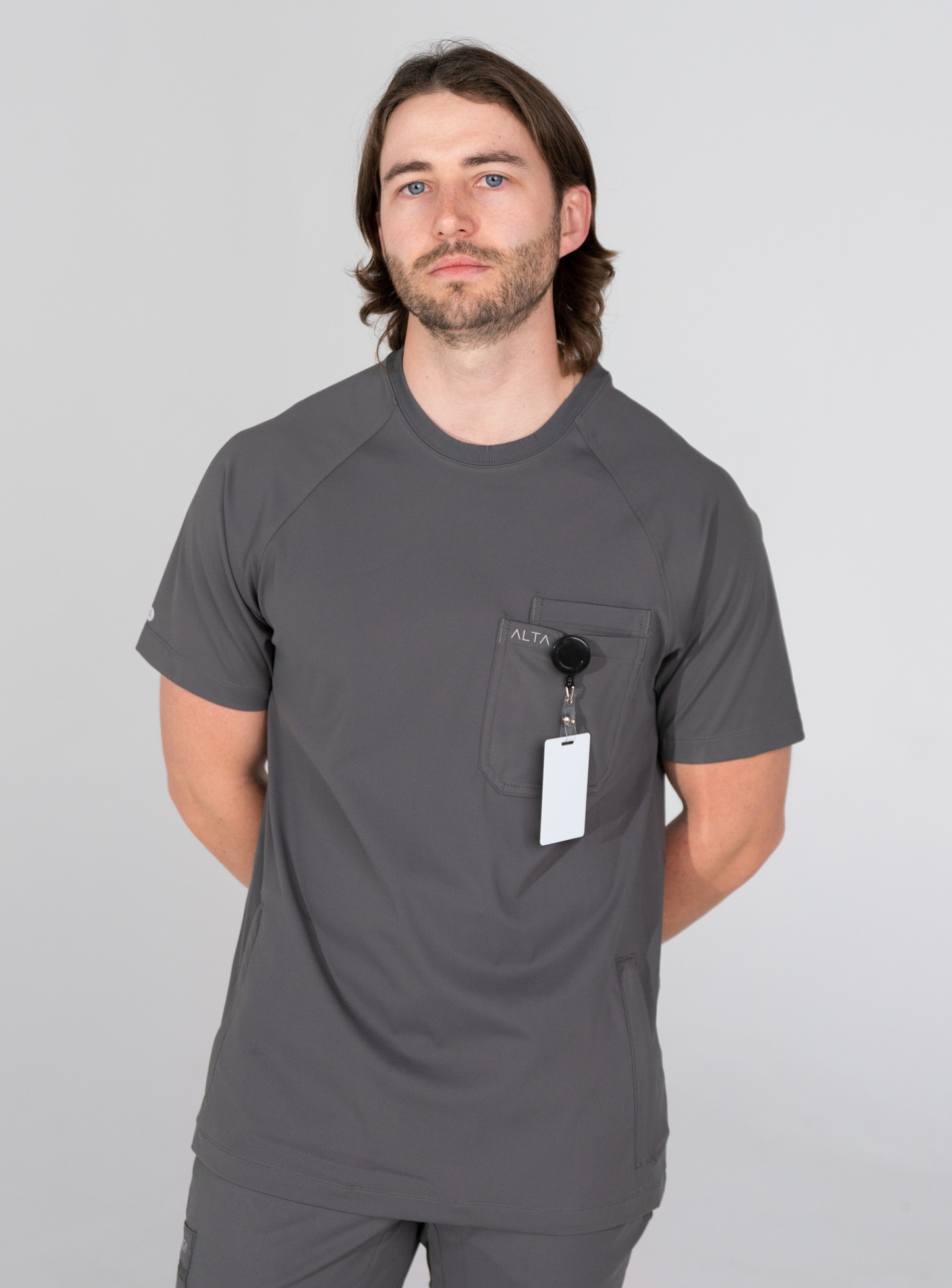 Preston™ Crew Neck Scrub Top - Grey