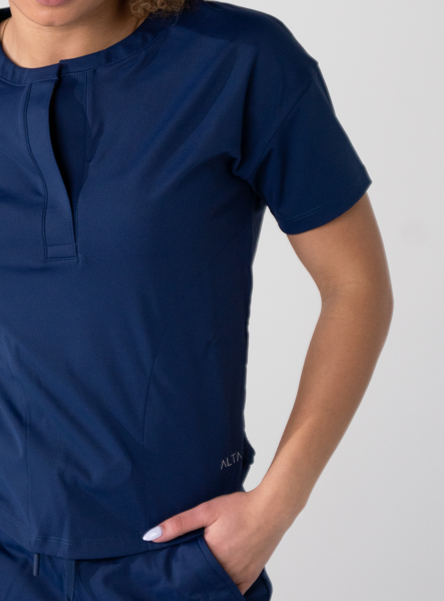 Kenzie™ Two-Pocket Scrub Top - Navy