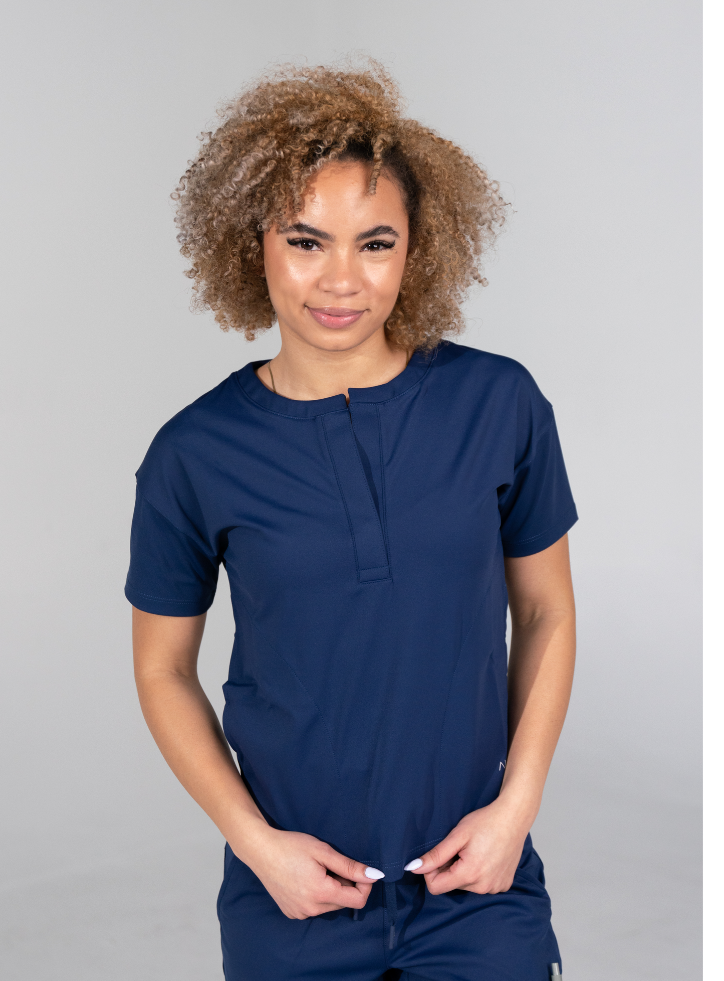 Kenzie™ Two-Pocket Scrub Top - Navy