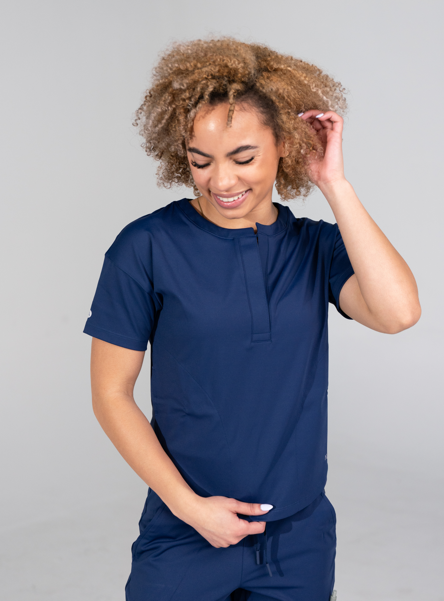 Kenzie™ Two-Pocket Scrub Top - Navy