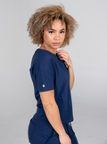 Kenzie™ Two-Pocket Scrub Top - Navy